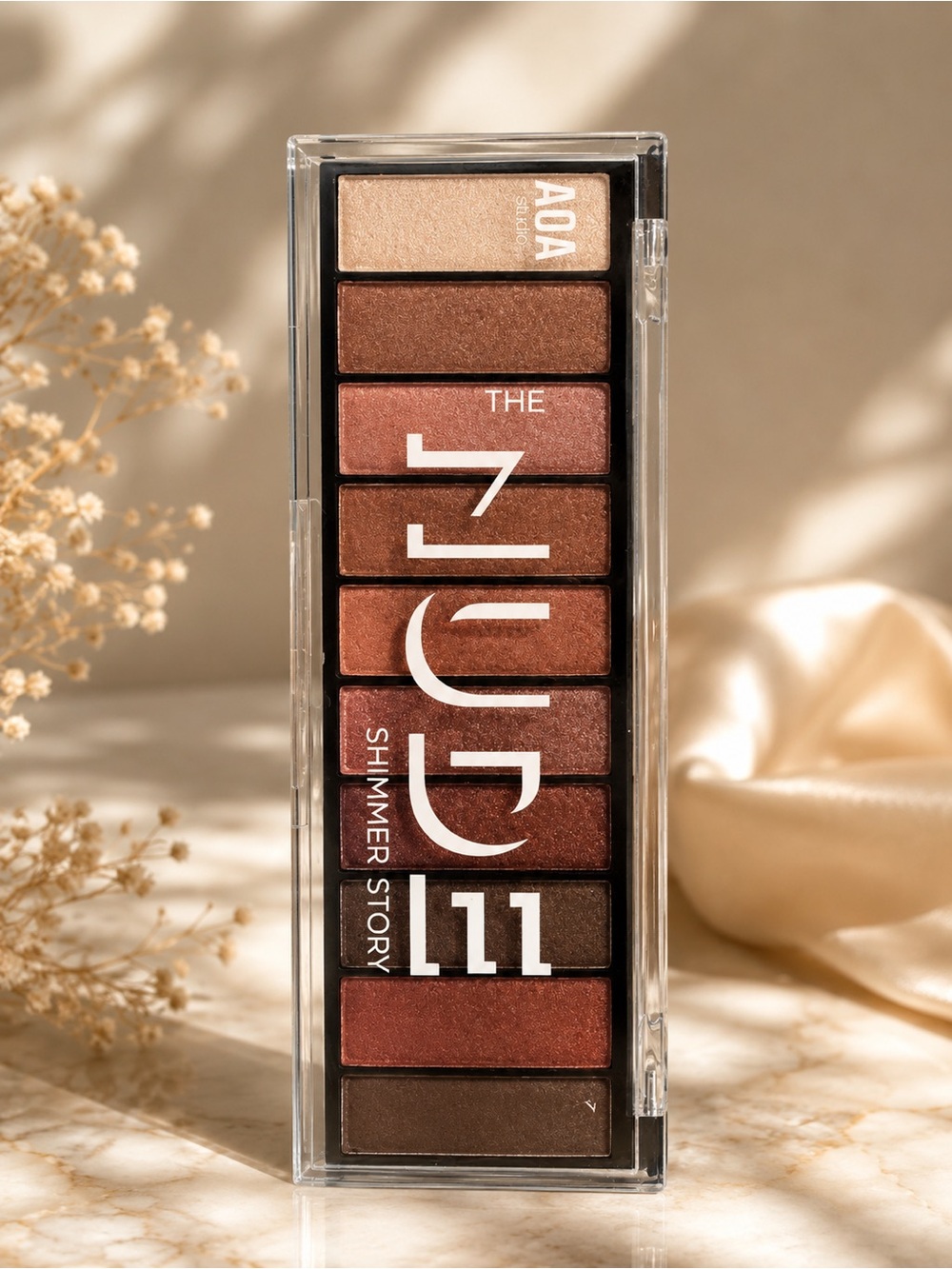 Aa Studio The Nude Shimmer Eyeshadow Palette - Warm Rose & Brown Tones
